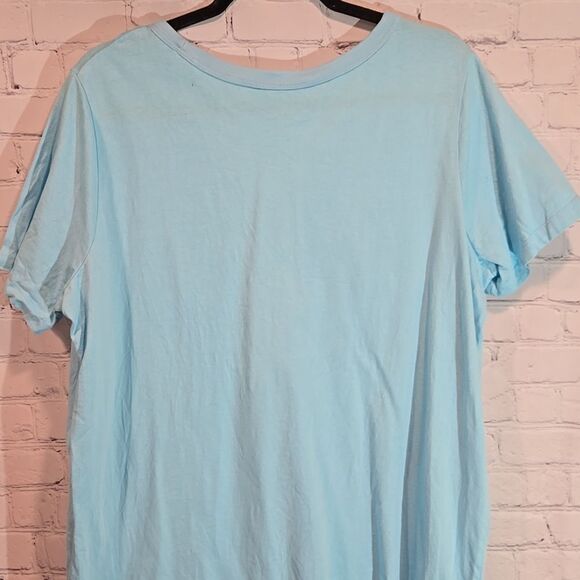 Woman Within Light Blue V Neck T Shirt Size 18/20 - Picture 7 of 8